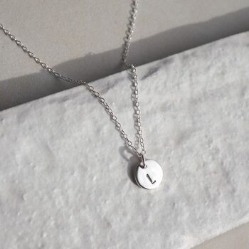 Personalised Hand Stamped Initial Disc Necklace, 2 of 12