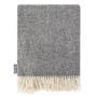 100% Shetland Wool Herringbone Blanket Smoky Grey, thumbnail 2 of 3