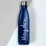 Personalised Blue Water Bottle For Men, thumbnail 4 of 4