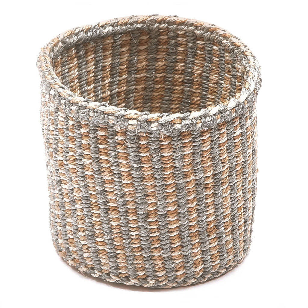 Grey, White And Brown Twist Storage Baskets By The Basket Room