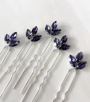 Set Of Five Purple Hair Pins, 4 of 4