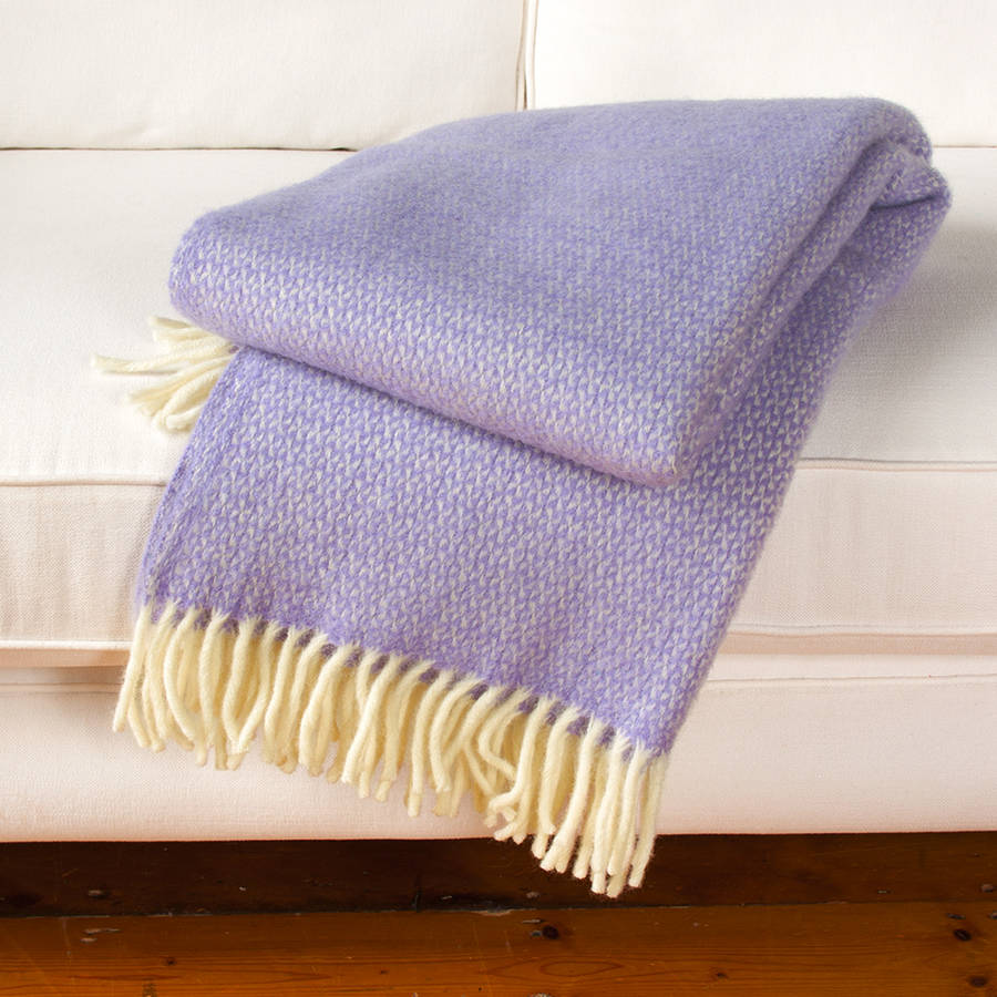 Lilac Wool Throw Blanket By Jodie Byrne Notonthehighstreetcom