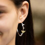 Butterfly And Flower Hoop Earrings, thumbnail 1 of 3