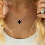 Black Four Leaf Clover Necklace, thumbnail 2 of 6