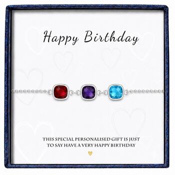 Personalised Create Your Own Square Birthstones Bracelet, 7 of 8