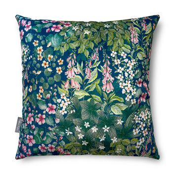 Luxury Super Soft Velvet Cushion Cottage Garden Teal With Optional Piping, 3 of 8