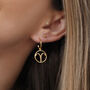 Gold Vermeil Zodiac Charm Hoop Earrings, thumbnail 2 of 9