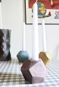 Sustainable Concrete Geometric Chunky Candle Holder, 8 of 12