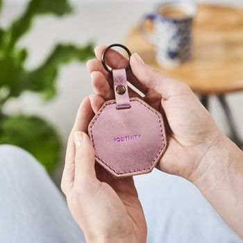 Personalised Message Leather Key Ring, 2 of 9