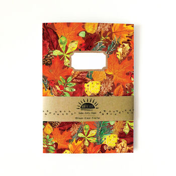 Autumna Fallen Leaf Print Lined Journal, 3 of 8