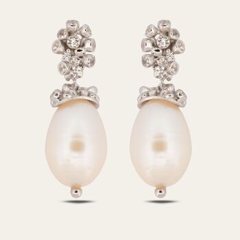 Silver Baroque Pearl Earrings Lyra, 3 of 3
