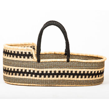 Huntuma: Black Pattern Woven Moses Basket, 2 of 7