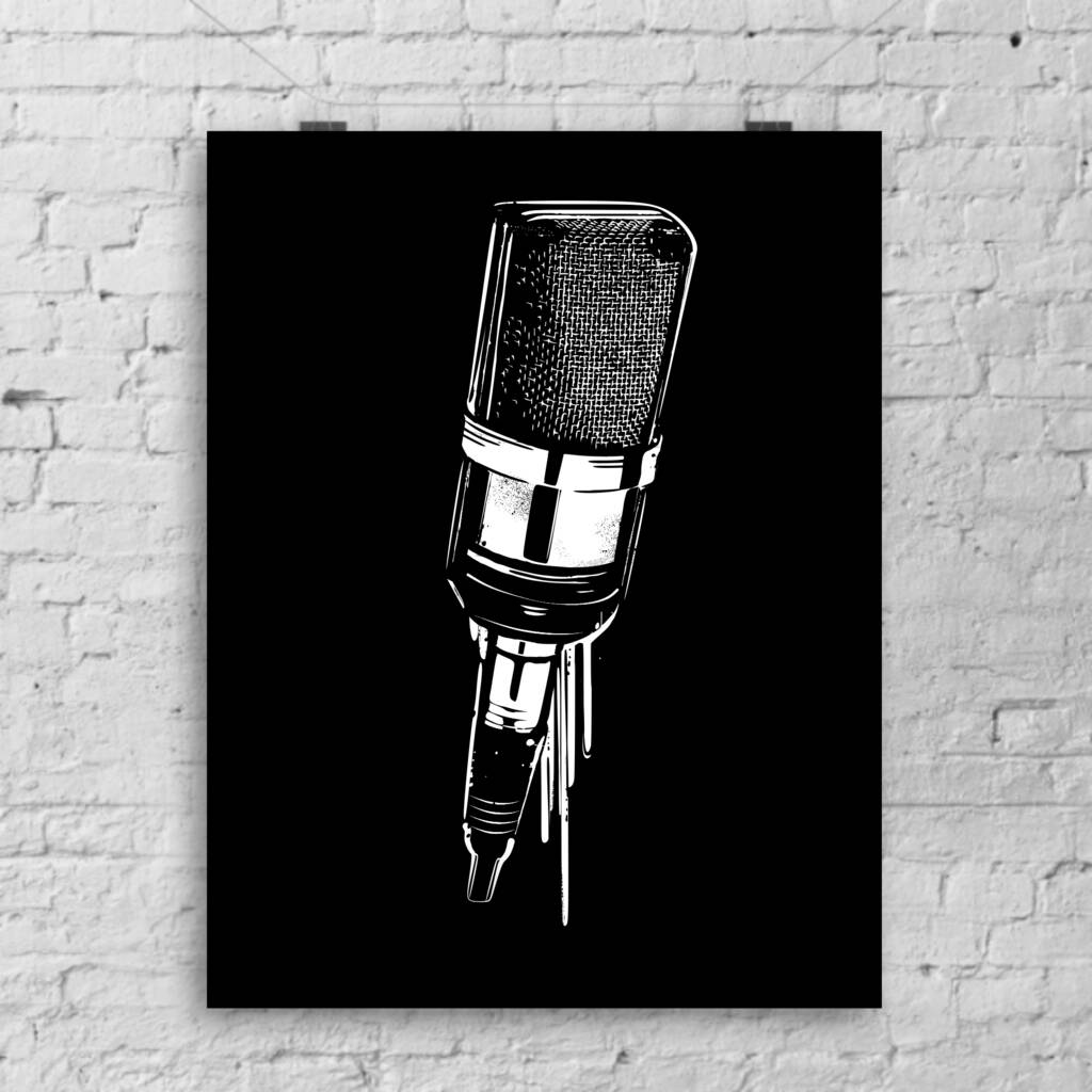 Microphone Open Edition Art Print A3, 1 of 3