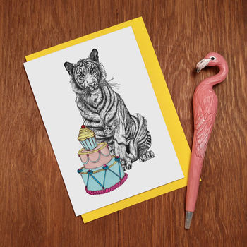 'Party Animal' Tiger Greeting Card, 2 of 3