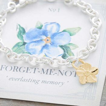 Forget Me Not Personalised Solid Silver Charm, 7 of 10