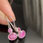 Red Ruby Sterling Silver Drop Earrings, thumbnail 1 of 6