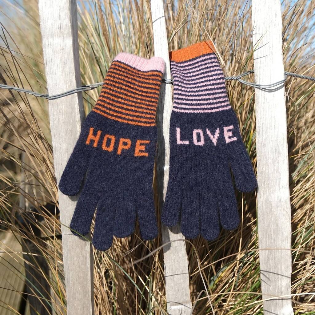 Autumn Berry Love / Hope Lambswool Gloves, 1 of 3