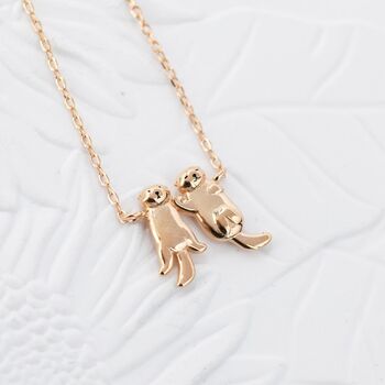 Tiny Otter Holding Hands Necklace, 7 of 11