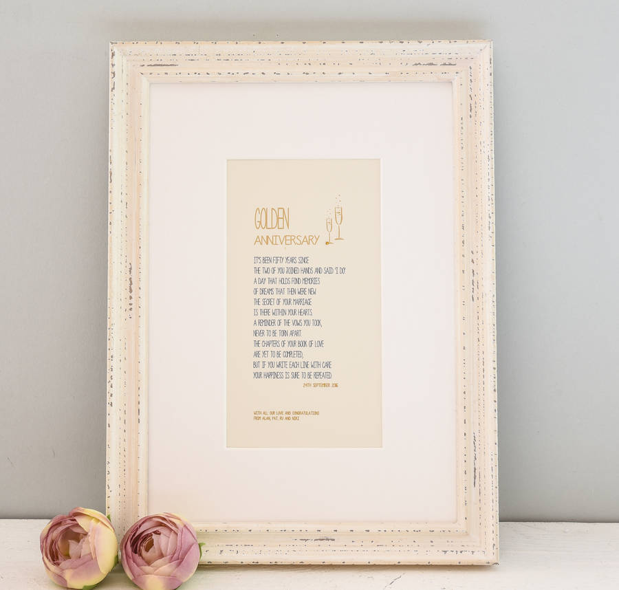 Personalised Golden Wedding Anniversary Poem A4 Print By A Touch Of ...