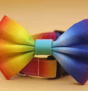 Rainbow Ombre Dog Bow Tie, 5 of 10