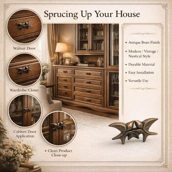 Handcrafted Brass Twin Eagle Cabinet Knob, 3 of 9