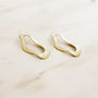 Molten Organic Shape Brass Earrings, thumbnail 3 of 4