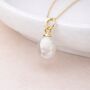 Personalised Gold Plated Sterling Silver Baroque Freshwater Pearl Pendant Necklace, thumbnail 1 of 7