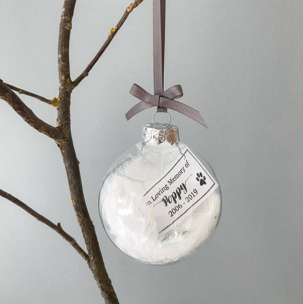 Personalised Pet Memorial Christmas Bauble By Little Bird Designs