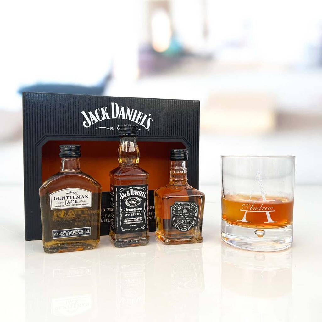 Personalised Jack Daniels Bourbon And Glass Gift Set, 1 of 9