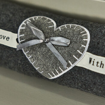 With Love Grey Heart Doorstop And Draught Excluder, 7 of 7