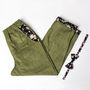 Men's Olive Corduroy Rolled Hem Cropped Trousers, thumbnail 2 of 4