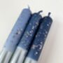 Silver, Grey And Blue Glitter Christmas Candles 'Starry Starry Night', thumbnail 4 of 4