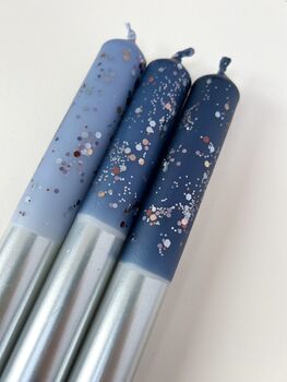 Silver, Grey And Blue Glitter Christmas Candles 'Starry Starry Night', 4 of 4