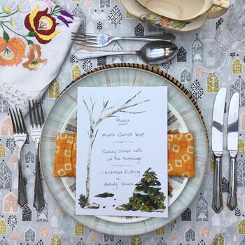 Christmas Table 'Write Your Own Menu' Place Prints, 3 of 6