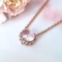 Rose Quartz Necklace In Rose Gold Vermeil And Silver, thumbnail 1 of 10