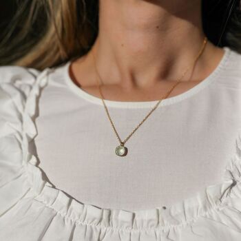Brooklyn Green Amethyst And Gold Plated Necklace, 3 of 4