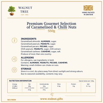 Luxury Caramelised And Spicy Nut Gift Box – 550g, 4 of 7