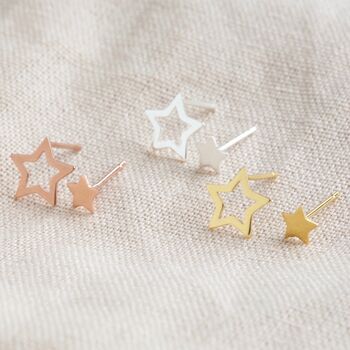 Mismatched Star Stud Earrings, 2 of 9