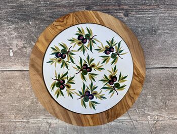 Olive Patterned Olive Wood Serving/Cheese Board, 3 of 4