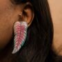 The Calypso Tropical Leaf Statement Earrings, thumbnail 4 of 4