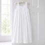 Women's Victorian Style White Sleeveless Cotton Nicole Nightdress Pintuck And Broderie Anglaise Nightgown, thumbnail 3 of 8