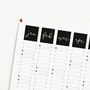 2026 Black And White Script Calendar, thumbnail 1 of 3
