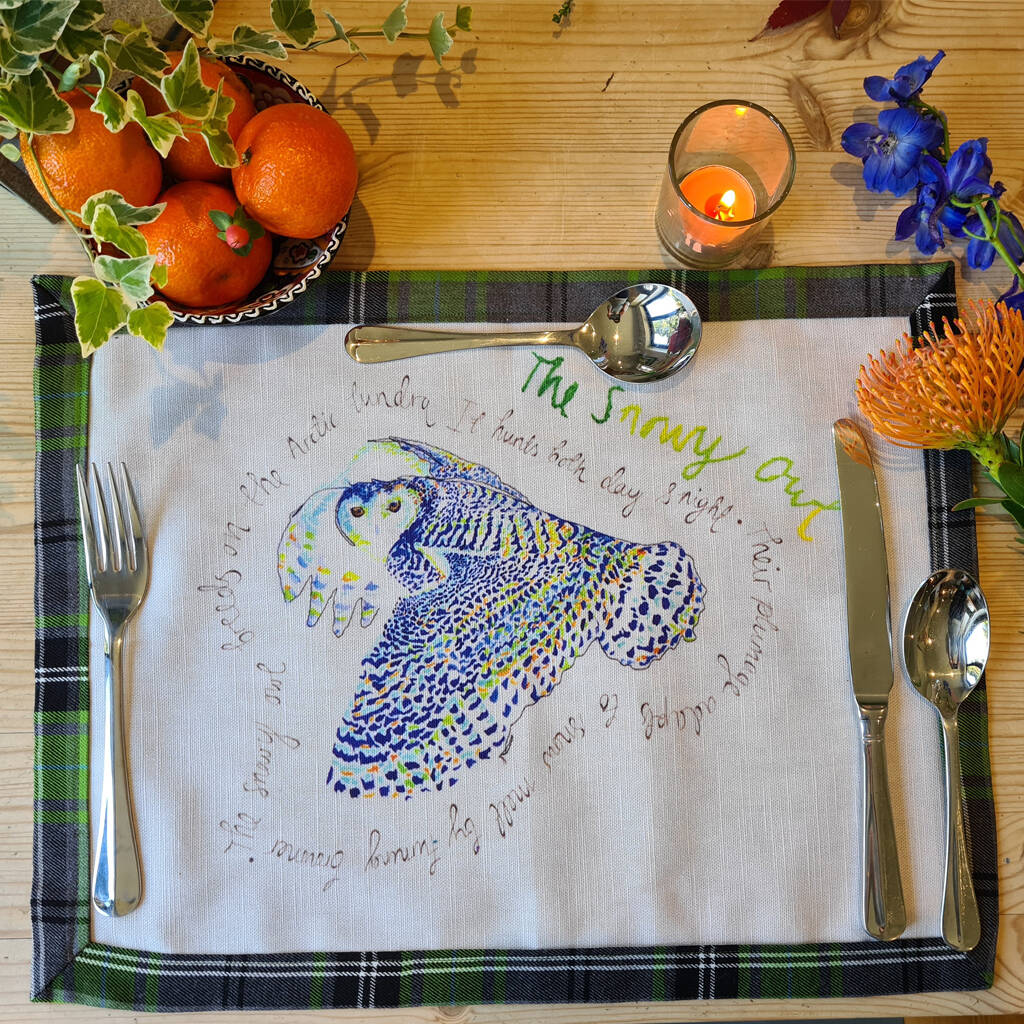 Colourful Winter Animals Placemats By Mindfulmess Art