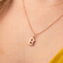 Textured Birthstone Initial Necklace, thumbnail 5 of 11