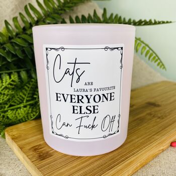 Personalised Funny Rude Cat Lover's Candle, 3 of 11