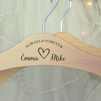 Personalised Always And Forever Wooden Hanger, 3 of 5