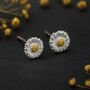 Sterling Silver Sunflower Stud Earrings, thumbnail 3 of 6