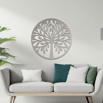 Modern Circular Metal Tree Wall Decor For Home Or Office, 6 of 11