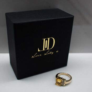 The Lorna Citrine And Diamond 9ct Gold Ring, 5 of 6