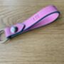 Personalised Handmade Leather Keyring, Pink And Blue, thumbnail 9 of 10